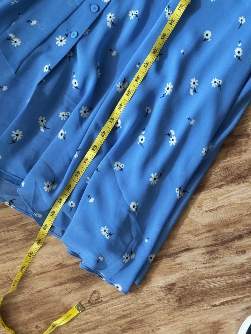 Talbots Midi Dress Scattered Floral Tie Front Belted Flowy Chiffon Short Sleeve - Picture 12 of 16